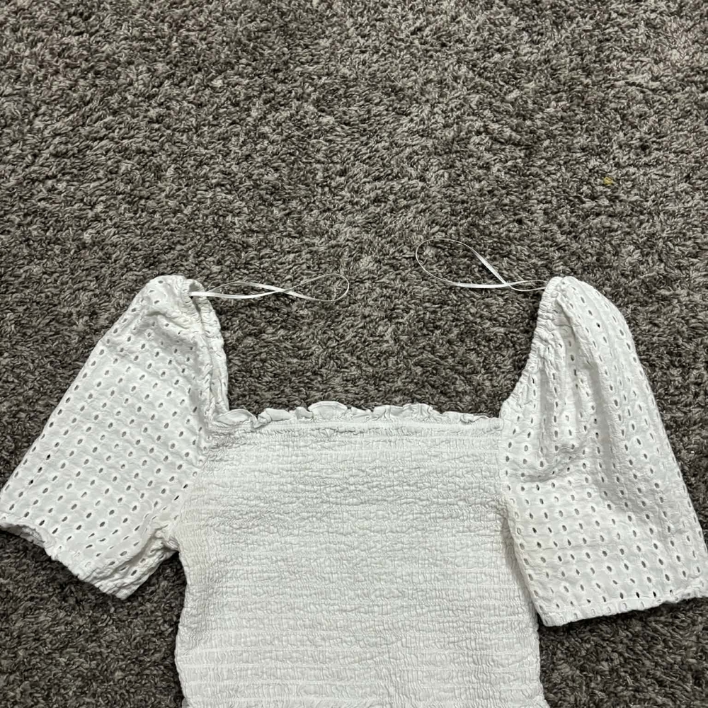 Love Tree White Eyelet Square Neck Blouse